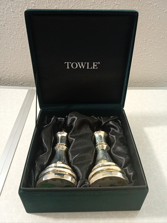 Towle Other - TOWLE Cross Salt & Pepper Sterling Silver Plated Shakers with Velvet Box